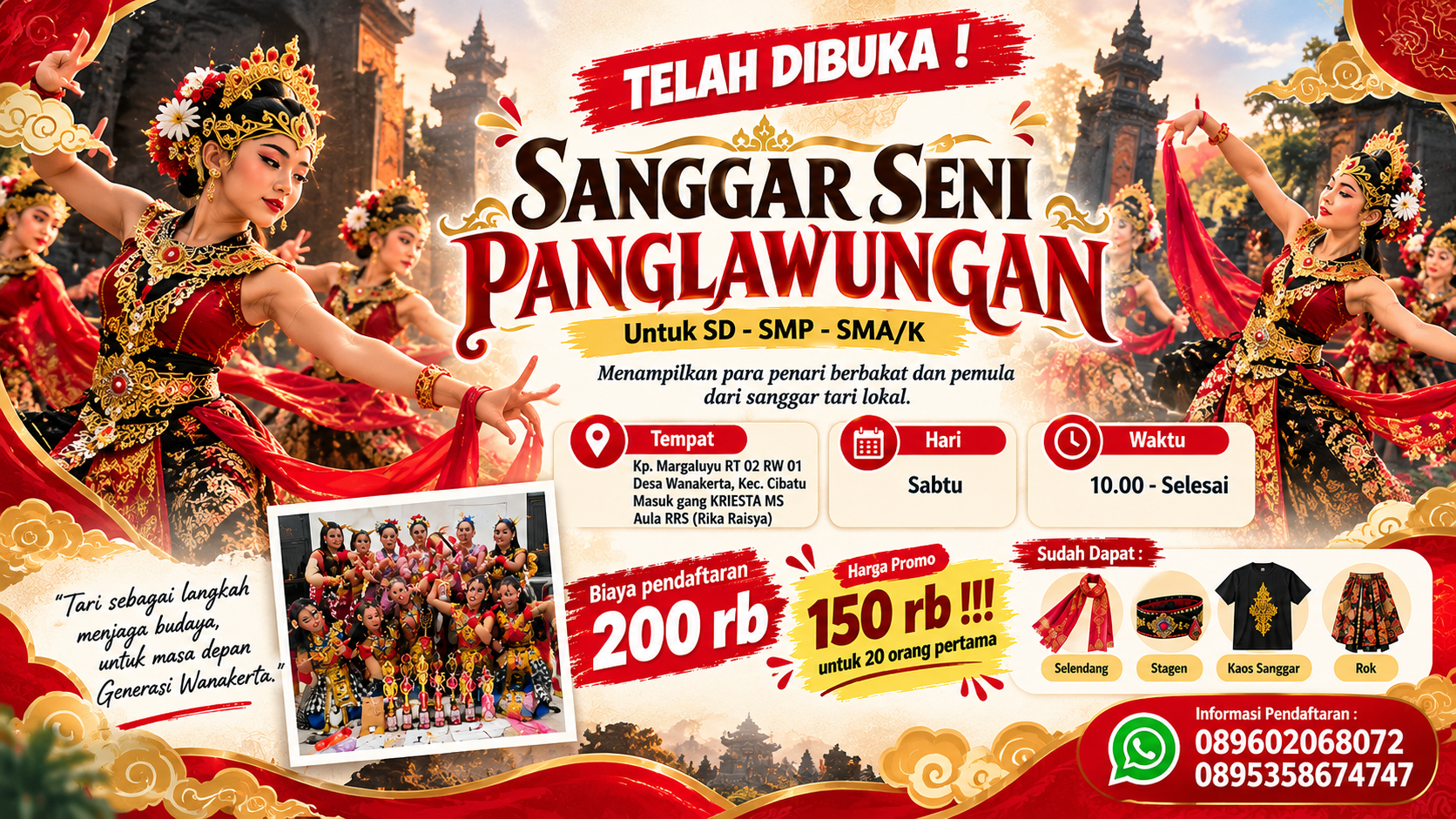 Sanggar Seni Panglawungan Resmi Dibuka, Hadirkan Ruang Kreativitas Seni Tari bagi Pelajar